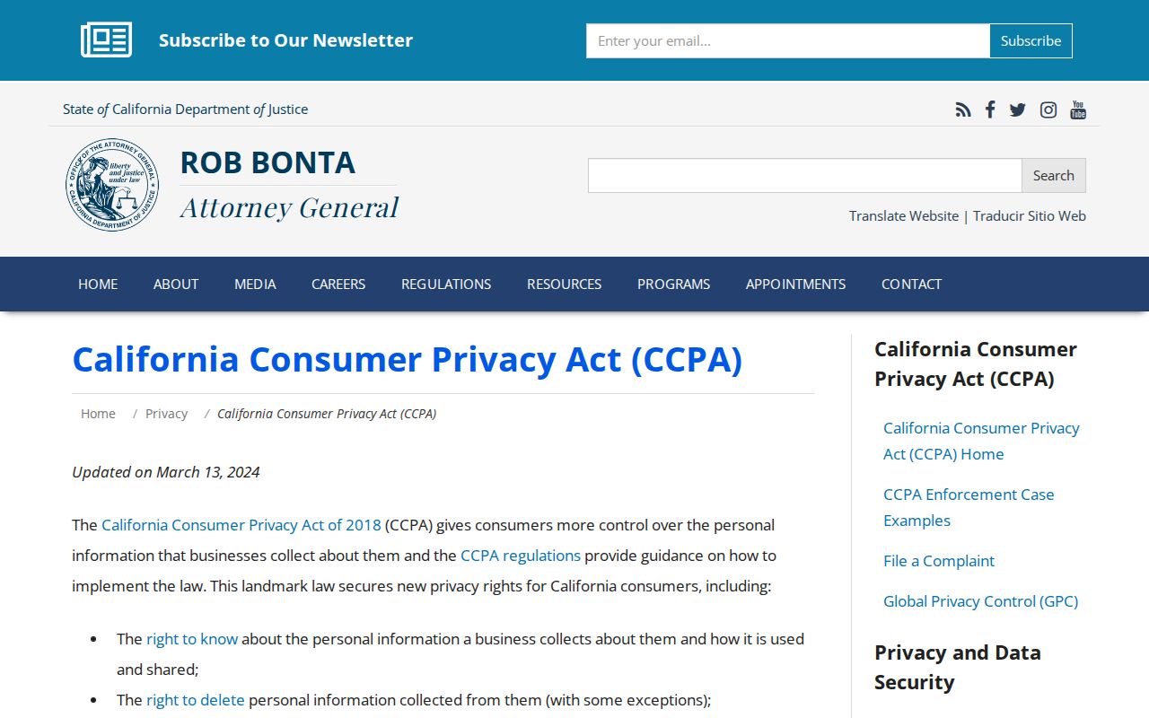 California consumer privacy rights relevant to Cypress neighbor research